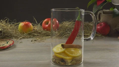 Cooking Herbal Tea Stock Footage 97220752