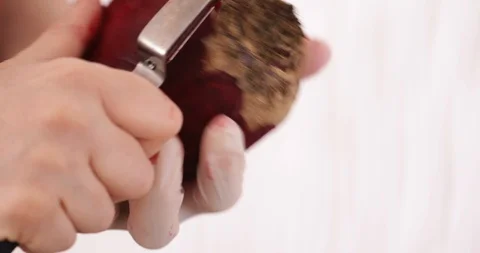 Cooking at home, beetroot peeling Stock Footage 103862387