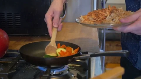 Cooking at home Stock Footage 83603842