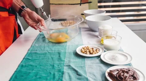 Cooking homemade cake Stock Footage 68962946