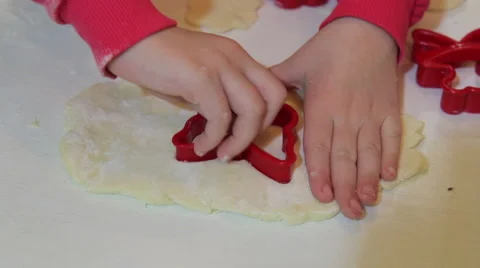 Cooking homemade cookies,white dough,various forms of dough Stock Footage 59741137
