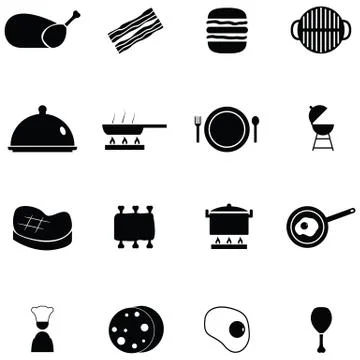 Cooking icon set Illustrazione stock