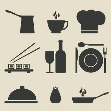 Cooking icons set Stock Illustration