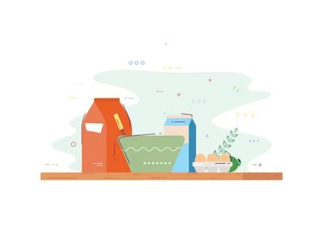 Cooking ingredients flat style イラスト素材