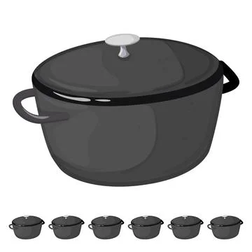 Cooking iron skillet cartoon vector graphic Stock Illustration