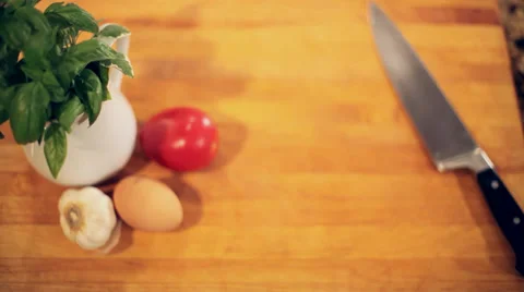 Cooking items rack focus Video stock 36273157