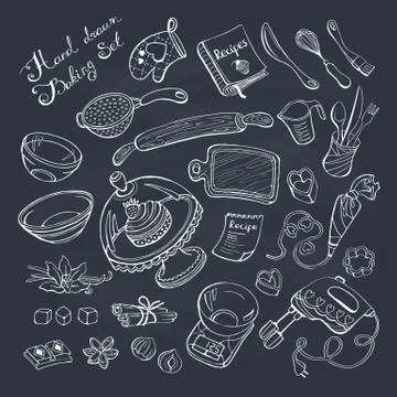 Cooking items set Stock Illustration