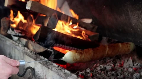 Cooking khachapuri on grill. Stock Footage 217438211
