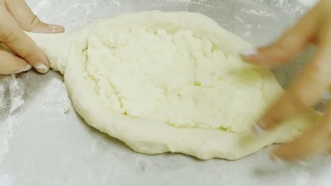 Cooking of khachapuri in slow motion Stock Footage 82043216