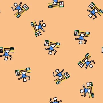 Cooking kid leisure vector seamless pattern イラスト素材