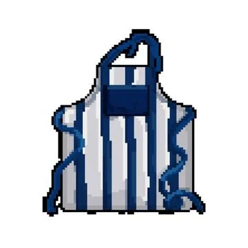 Cooking kitchen apron pixel art vector illustration Stock Illustration