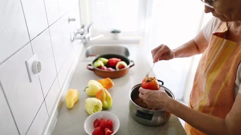 Cooking at kitchen Stock Footage 280314599