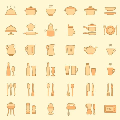Cooking kitchen icons Illustrazione stock