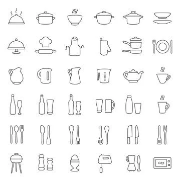 Cooking kitchen icons Illustrazione stock