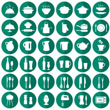 Cooking kitchen icons Stock Illustration