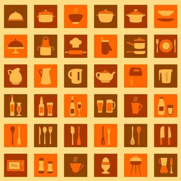 Cooking kitchen icons Stock Illustration