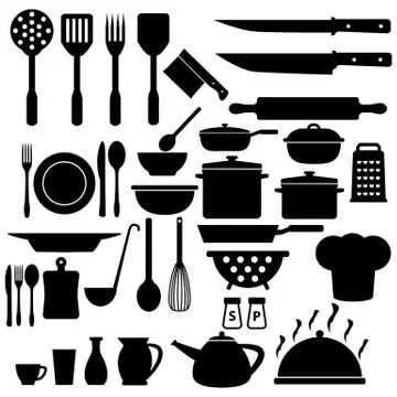 Cooking Kitchen Icons Set Stock Illustration