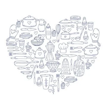 Cooking kitchen vector icons Illustrazione stock