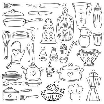 Cooking kitchen vector icons Stock Illustration