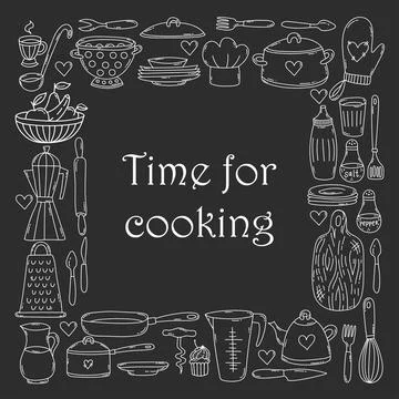 Cooking kitchen vector icons Illustrazione stock