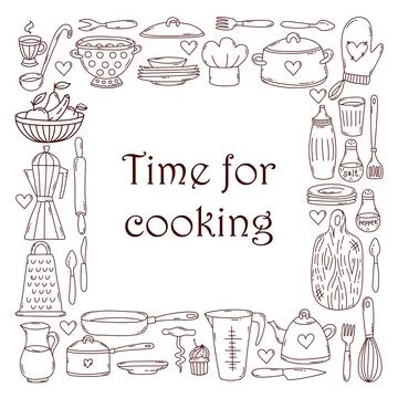 Cooking kitchen vector icons Stock Illustration