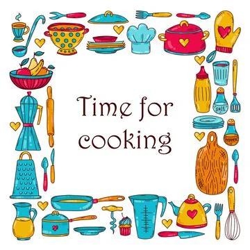 Cooking kitchen vector icons Stock Illustration