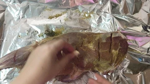 Cooking lamb leg Stock Footage 90742229