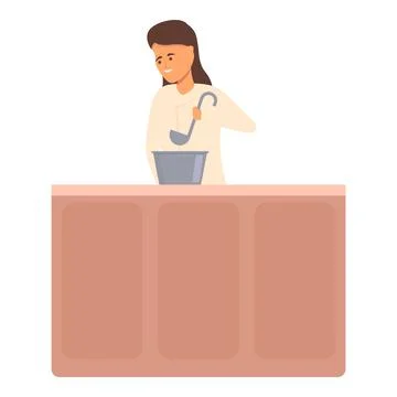 Cooking lesson icon cartoon vector. Online class Stock Illustration