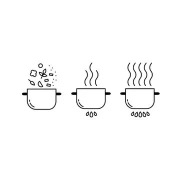 Cooking line icons set Stock Illustration