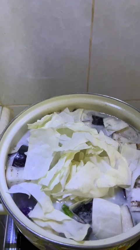 Cooking lodeh vegetables Stock Footage 296453353