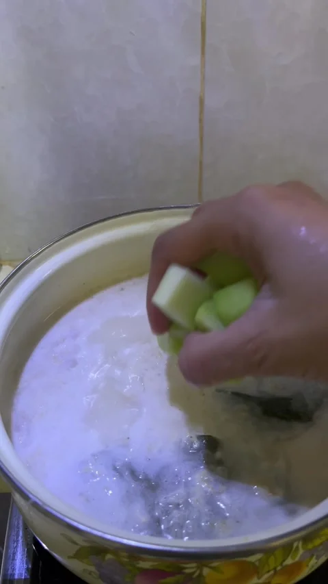 Cooking lodeh vegetables Stock Footage 296453827