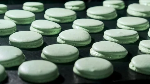 Cooking macarons. Exploded dessert. Failure. Baking concept. Timelapse Stock Footage 303709654