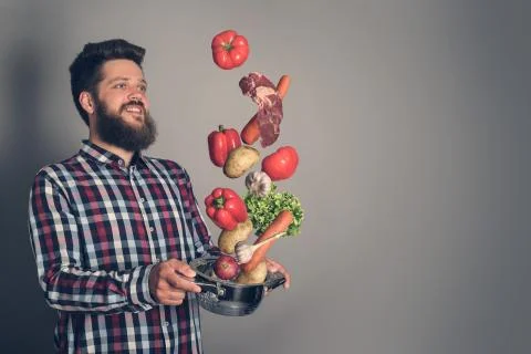 Cooking man concept Stock Photos