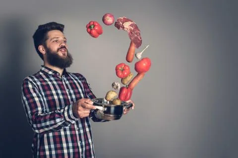 Cooking man concept Stock Photos