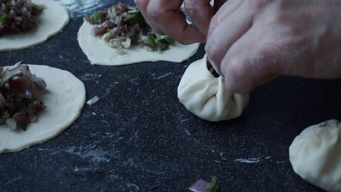 Cooking manti Stock Footage 113527357