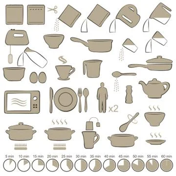 Cooking manual instructions, Stock Illustration