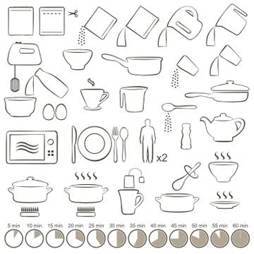 Cooking manual instructions, Stock Illustration