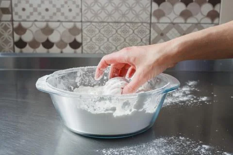 Cooking marshmallows in a professional kitchen Stock Photos