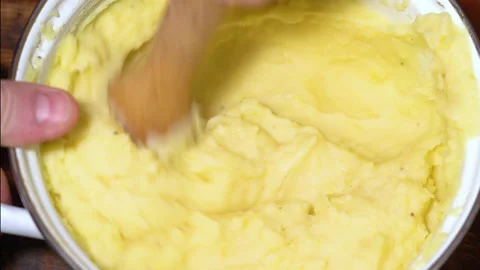 Cooking mashed potatoes at home Stock Footage 252749813
