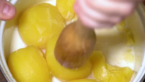 Cooking mashed potatoes at home Stock Footage 252750140