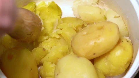 Cooking mashed potatoes at home. High quality 4k footage Stock Footage 255601769