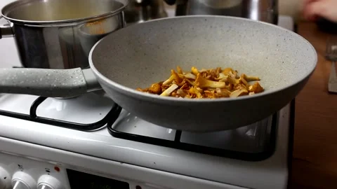 Cooking mashrooms Stock Footage 136532580