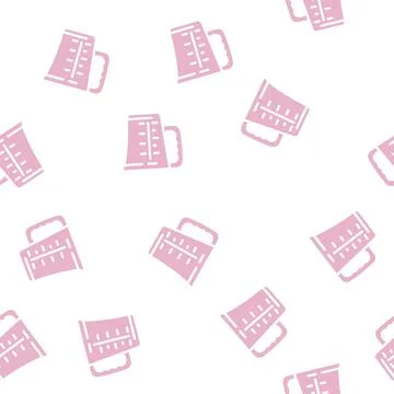 Cooking measuring cup glyph vector seamless pattern Stock Illustration