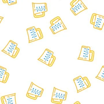 Cooking measuring cup vector seamless pattern Illustrazione stock