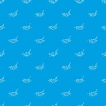 Cooking meat on bbq pattern vector seamless blue Stock Illustration