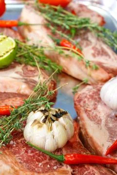 Cooking meat close-up Stock-Fotos