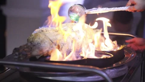 Cooking Meat on Fire Stock-Footage 309321499