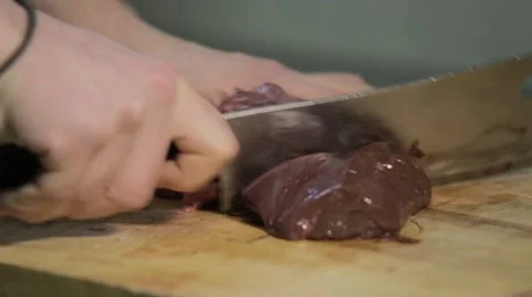Cooking meat Stock Footage 48488934
