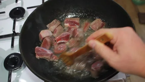 Cooking Meat Stock Footage 147248480
