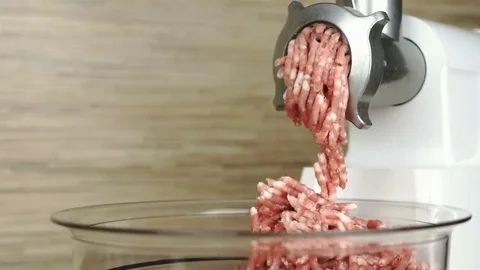 Cooking the meat forcemeat using the meat grinder Stock Footage 69180680